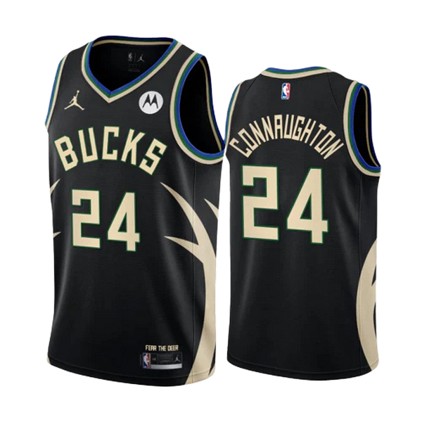 Milwaukee Bucks Trikot Pat Connaughton 24 Jordan 2022-23 Statement Edition Schwarz Swingman - Herren Milwaukee Bucks Trikot Pat Connaughton 24 Jordan 2022-23 Statement Edition Schwarz Swingman - Herren